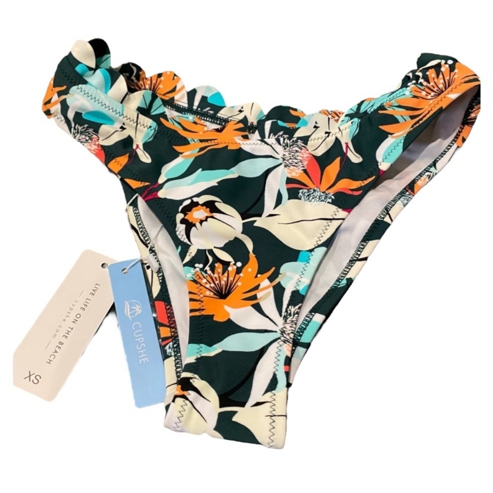 CUPSHE Scalloped Floral Bikini Bottoms Sz XS